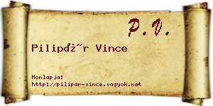 Pilipár Vince névjegykártya